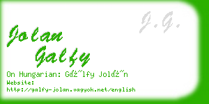 jolan galfy business card